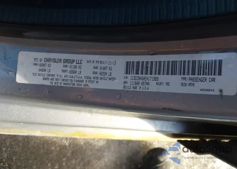 2014 Chrysler 200 Lx z USA, uszkodzony, nr VIN 1C3CCBAG0EN171969